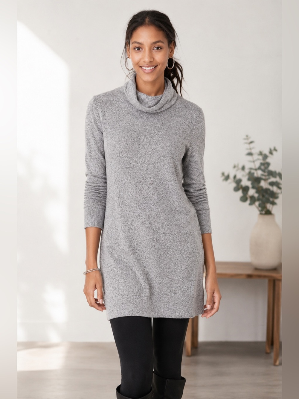 GAP Light Gray Women's Cowl Neck Sweater